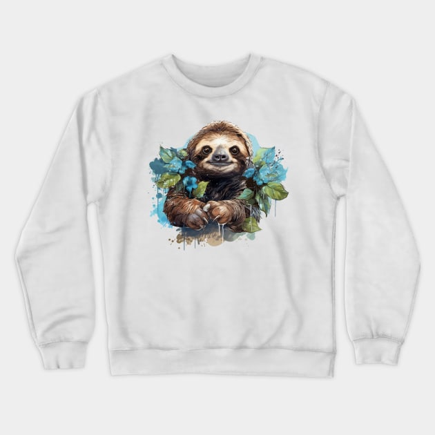 sloth Crewneck Sweatshirt by piratesnow